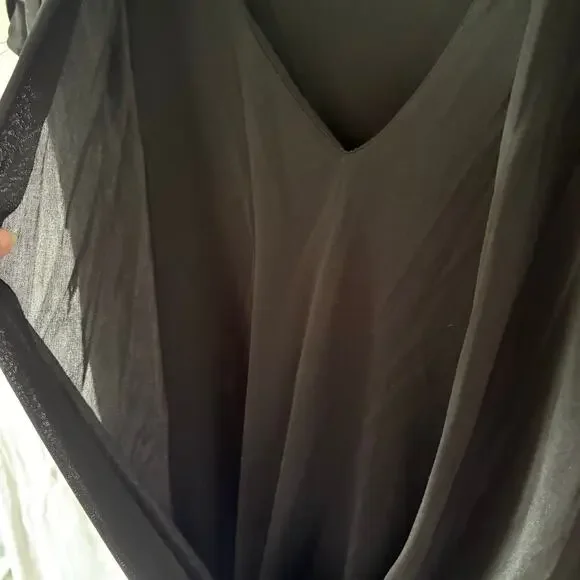 Vintage Expose California Disco Fringe Cocktail Dress Black V-Neck Size 10 - Picture 4 of 6